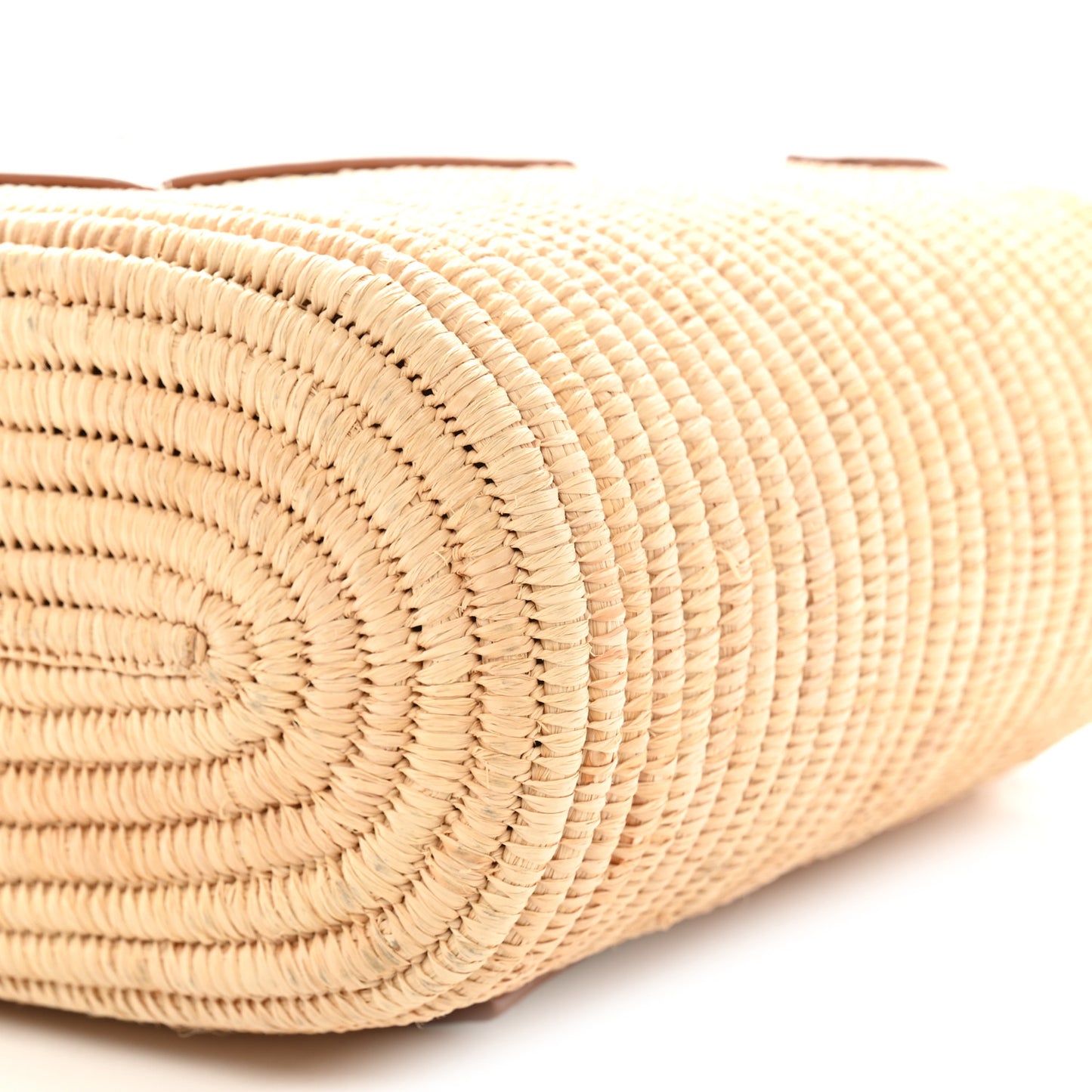 Raffia Square Small Basket Tote Bag Natural White