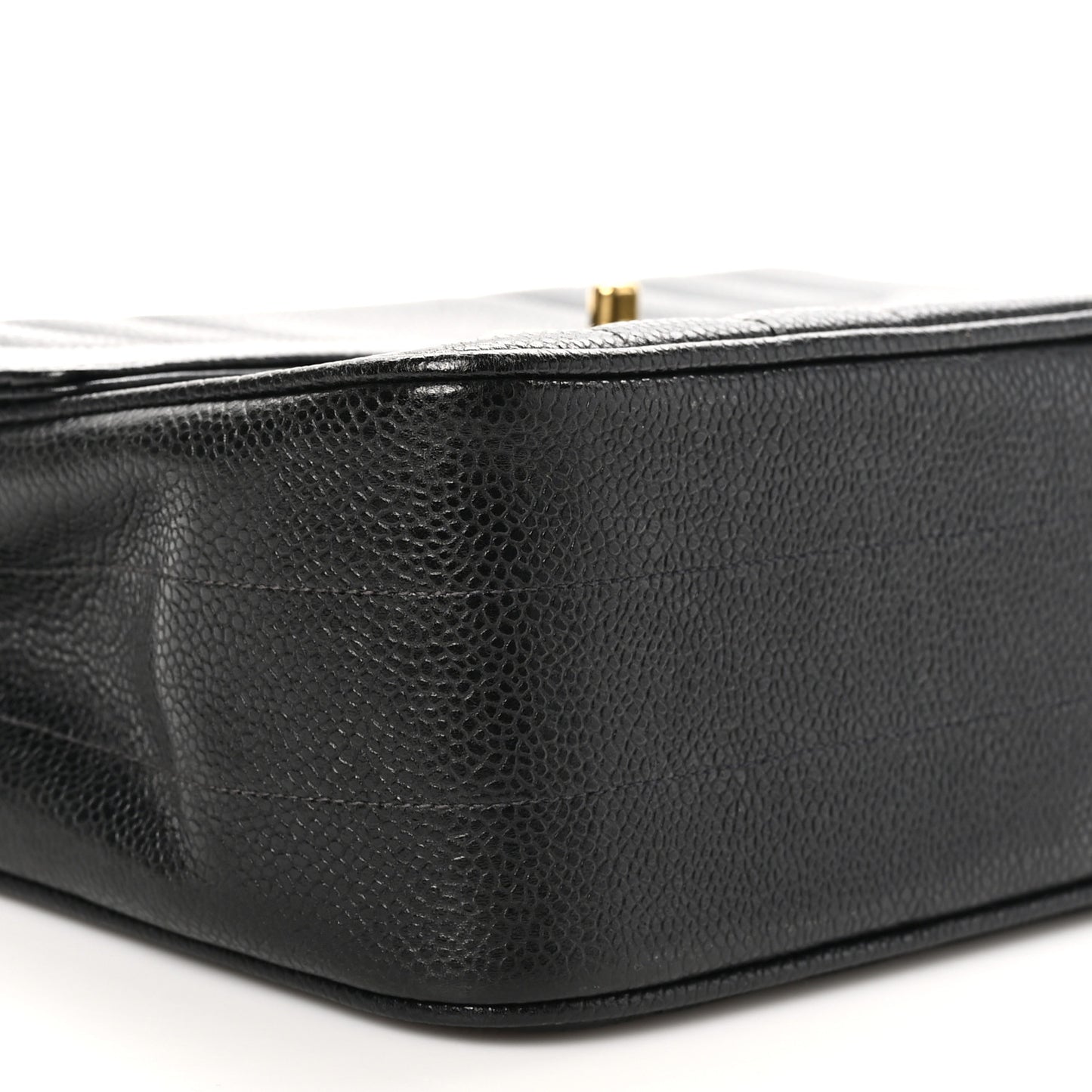 Caviar Vertical Quilted Kelly Flap Bag Black