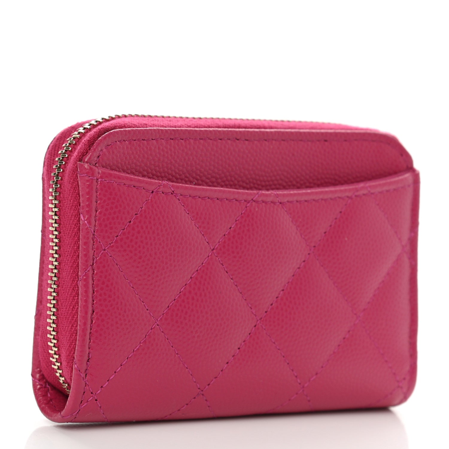 Chanel Caviar Quilted Zip Coin Purse Pink 3 of 8