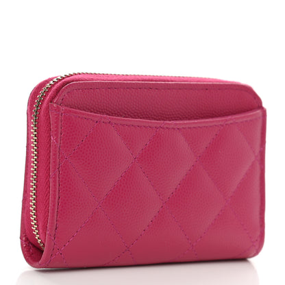 Chanel Caviar Quilted Zip Coin Purse Pink 3 of 8