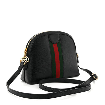 Gucci Calfskin GG Web Small Ophidia Dome Shoulder Bag Black 3 of 10