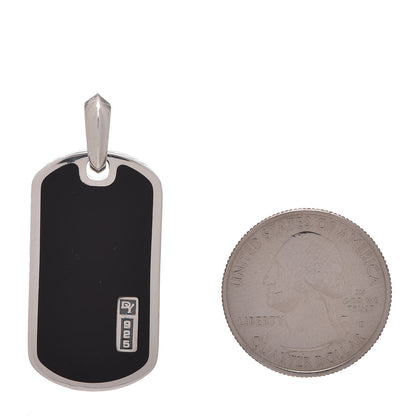 David Yurman Sterling Silver Black Onyx Exotic Stone Dog Tag Pendant 2 of 4