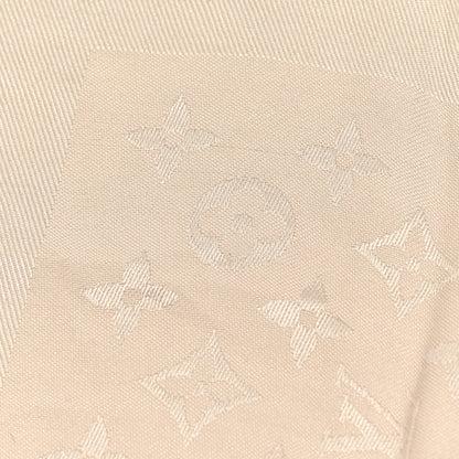 Louis Vuitton Silk Wool Monogram Shawl Greige 7 of 7