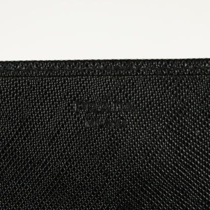 Prada Saffiano Metal Oro Chain Wallet Nero Black 5 of 8