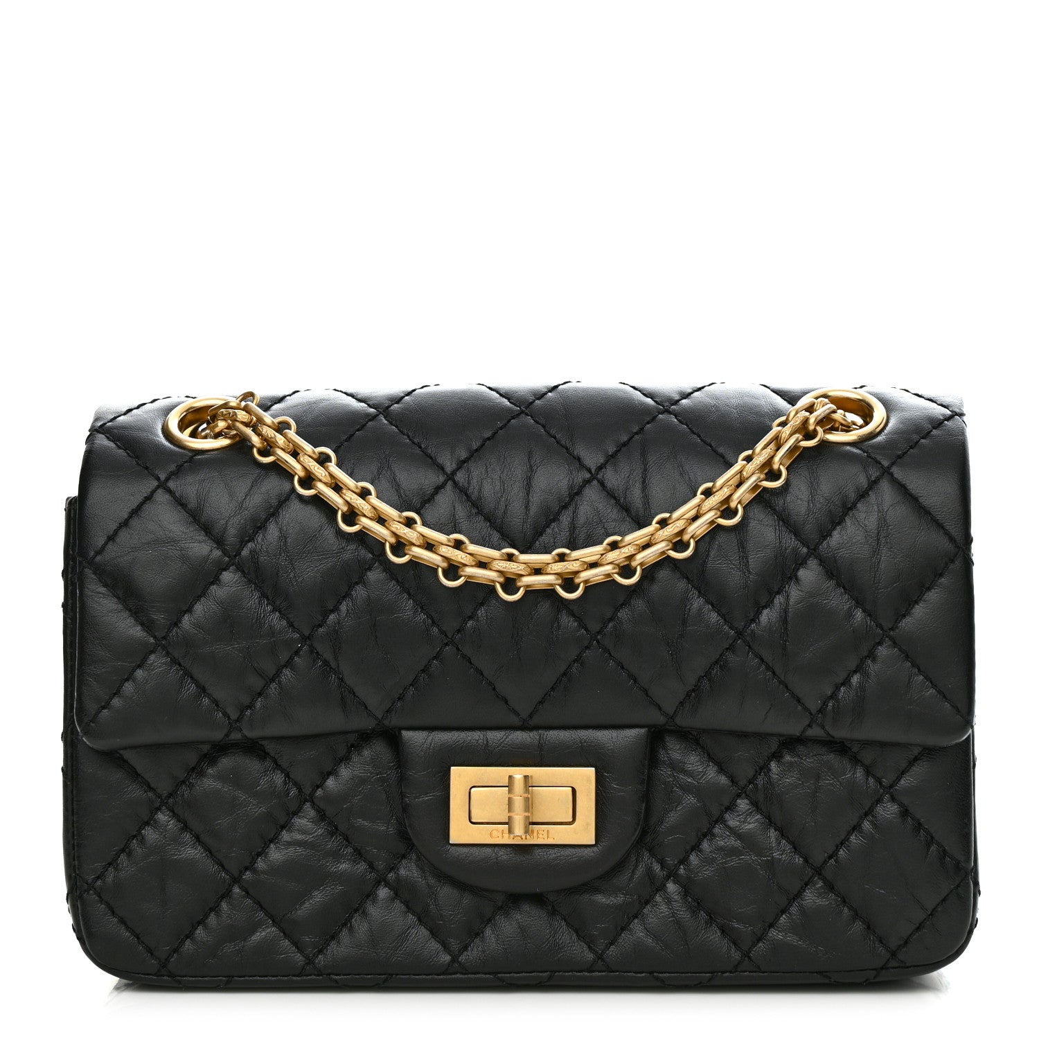 Chanel Aged Calfskin Quilted 2.55 Reissue Mini Flap Black 1 of 11