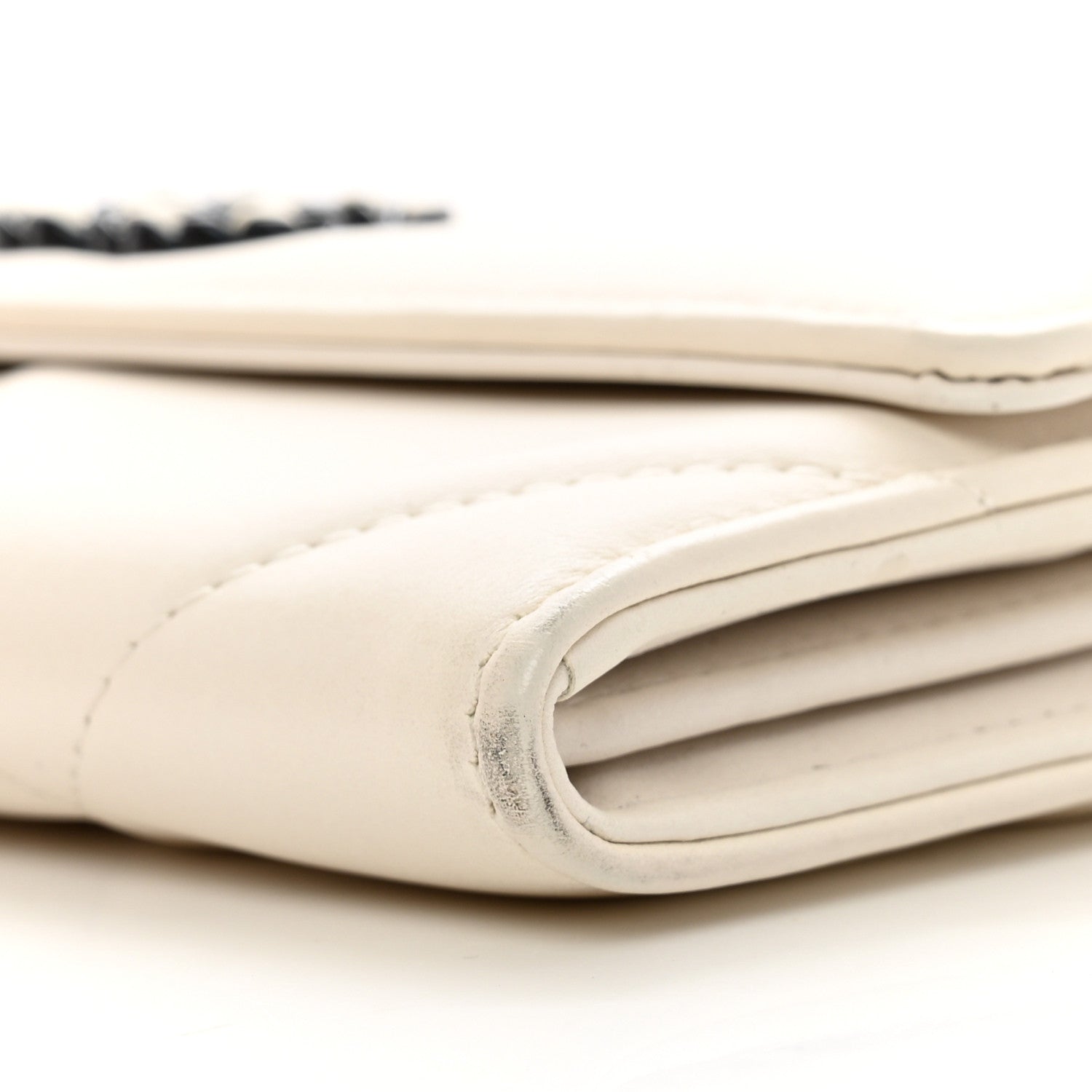 Chanel Lambskin Quilted Chanel 19 Flap Wallet White Black 10 of 10