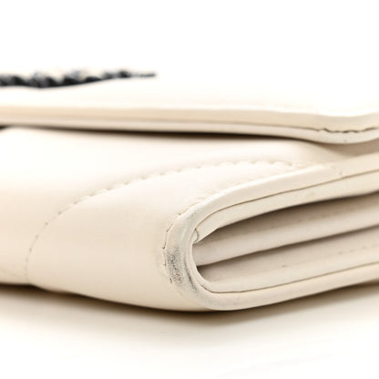 Chanel Lambskin Quilted Chanel 19 Flap Wallet White Black 10 of 10