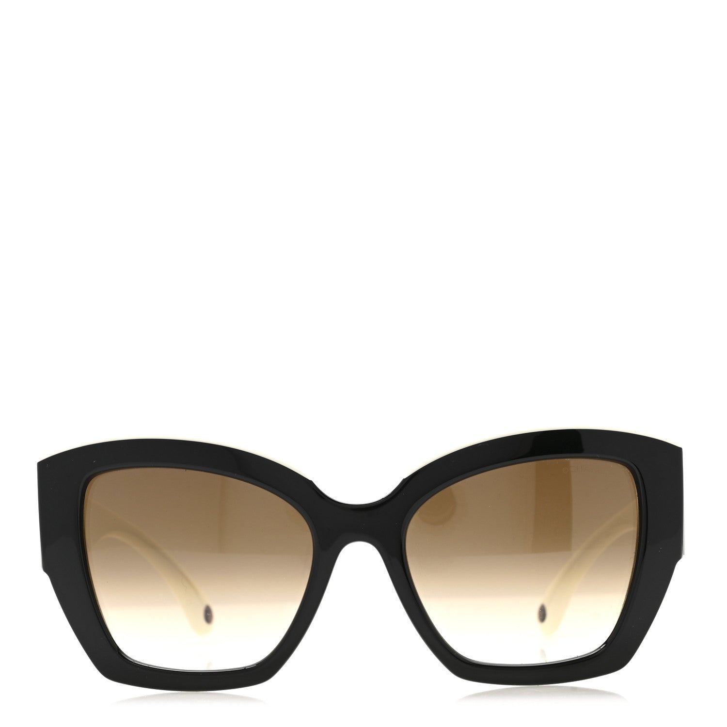 Chanel Acetate Square Sunglasses 6058 Black White 2 of 9