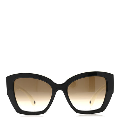 Chanel Acetate Square Sunglasses 6058 Black White 2 of 9