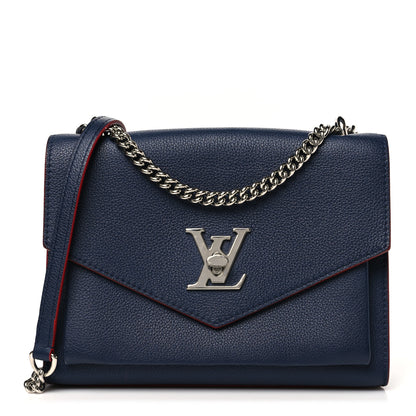 Louis Vuitton Soft Calfskin Mylockme Chain Bag BB Marine Rouge 1 of 11