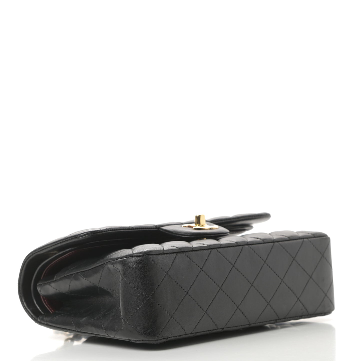 Lambskin Quilted Small Double Flap Black