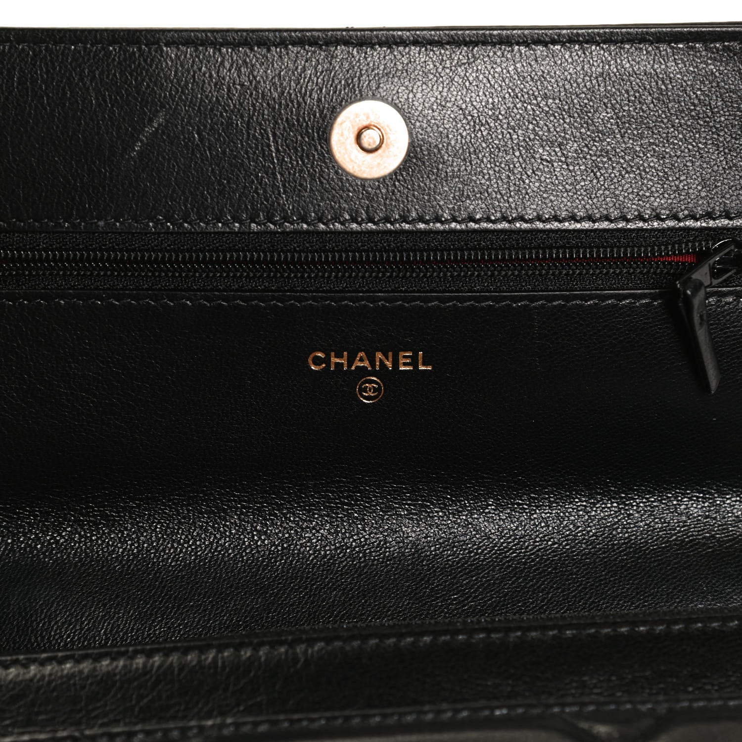 Chanel Goatskin Quilted Chanel 19 Wallet On Chain WOC Black 6 of 12