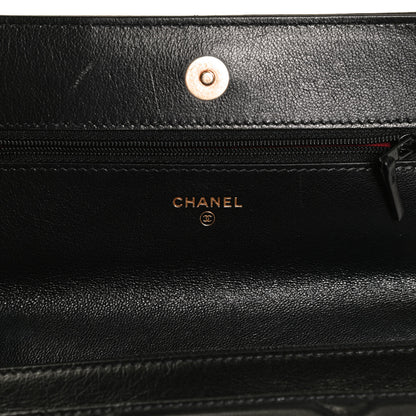 Chanel Goatskin Quilted Chanel 19 Wallet On Chain WOC Black 6 of 12