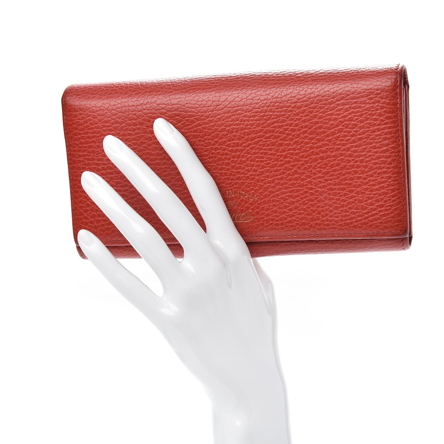 Gucci Pebbled Calfskin Continental Wallet Red 2 of 13