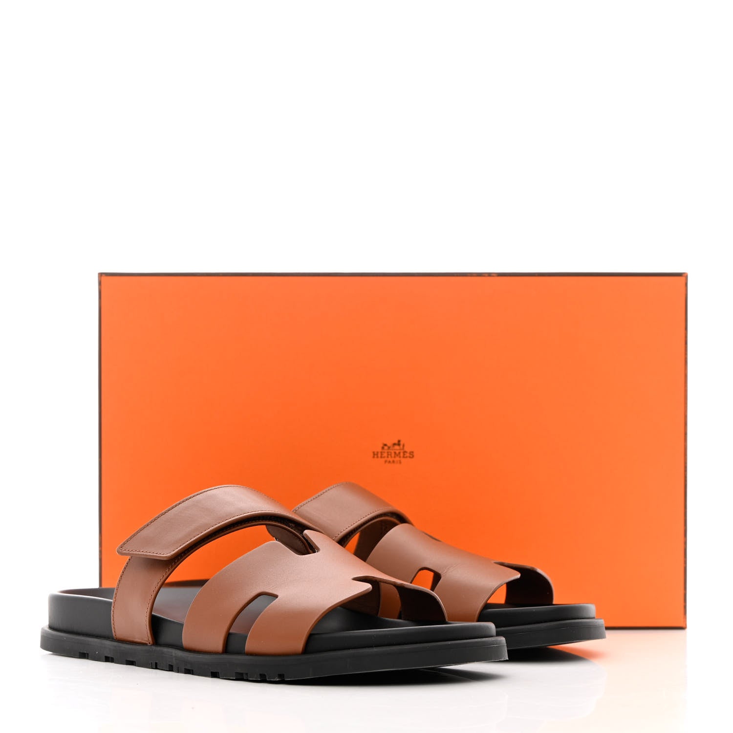 Hermes Calfskin Mens Chypre Sandals 42 Gold 12 of 12