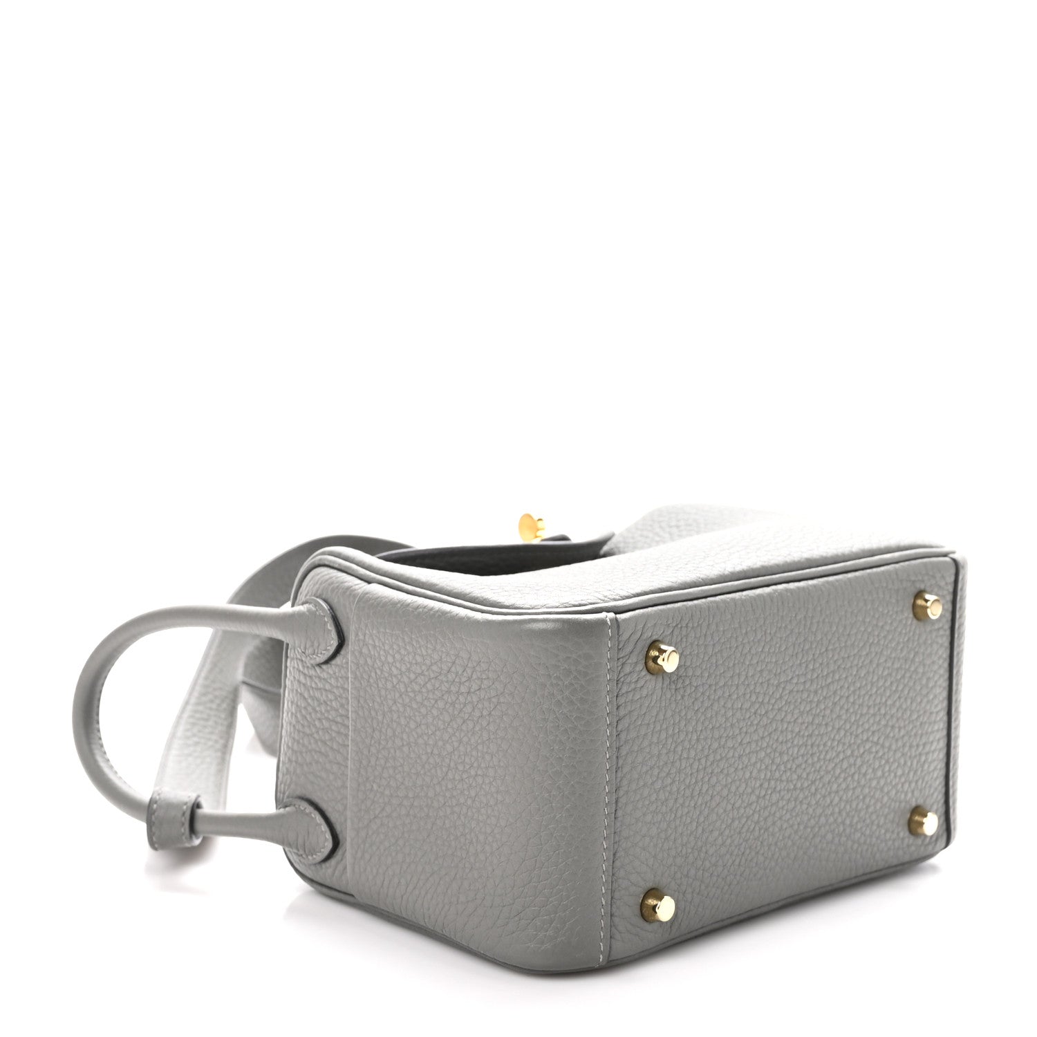 Hermes Taurillon Clemence Mini Lindy 20 Gris Meyer 1553270