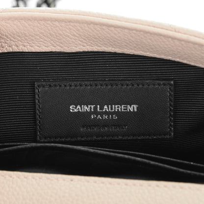 Saint Laurent Grained Calfskin Matelassé Chevron Monogram Classic Baby Chain Bag Pale Pink 6 of 7