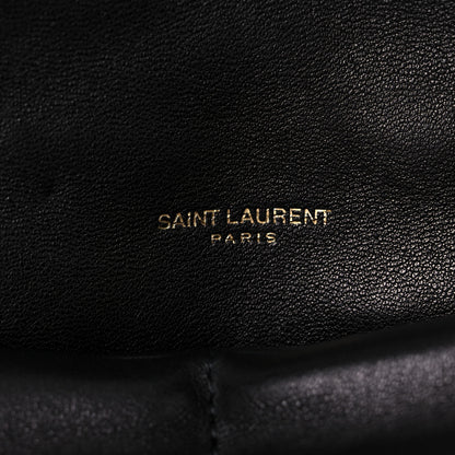 Saint Laurent Lambskin Quilted Medium Loulou Puffer Monogram Chain Satchel Black 6 of 15