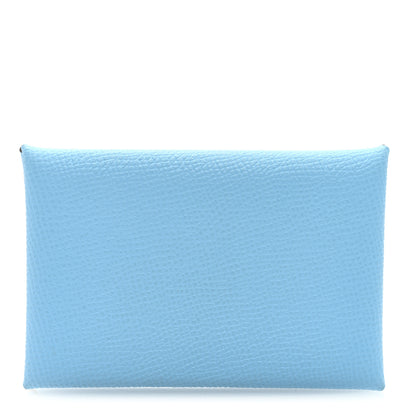 Hermes Epsom Calvi Card Case Celeste 1 of 6