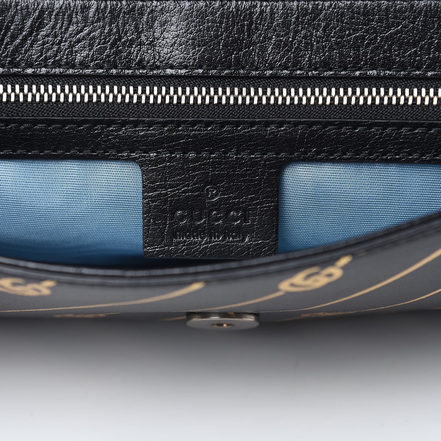 Gucci Calfskin Broadway GG Archive-P Envelope Clutch Black 5 of 9
