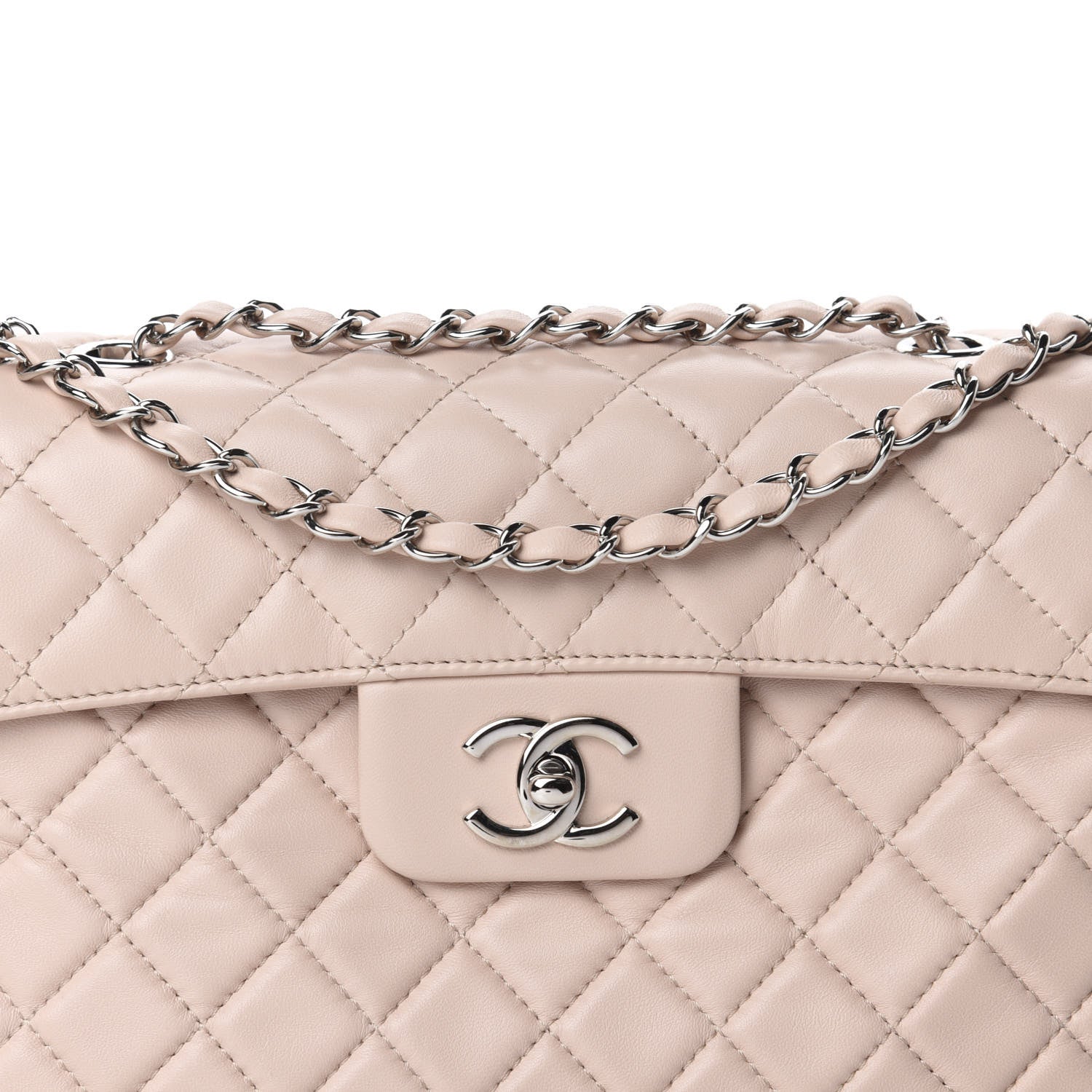 Chanel Lambskin Quilted Jumbo by 4 Flap Beige 10 of 10