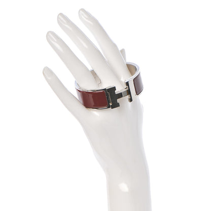 Hermes Enamel Wide Clic Clac H Bracelet PM Rouge Amarante 2 of 5