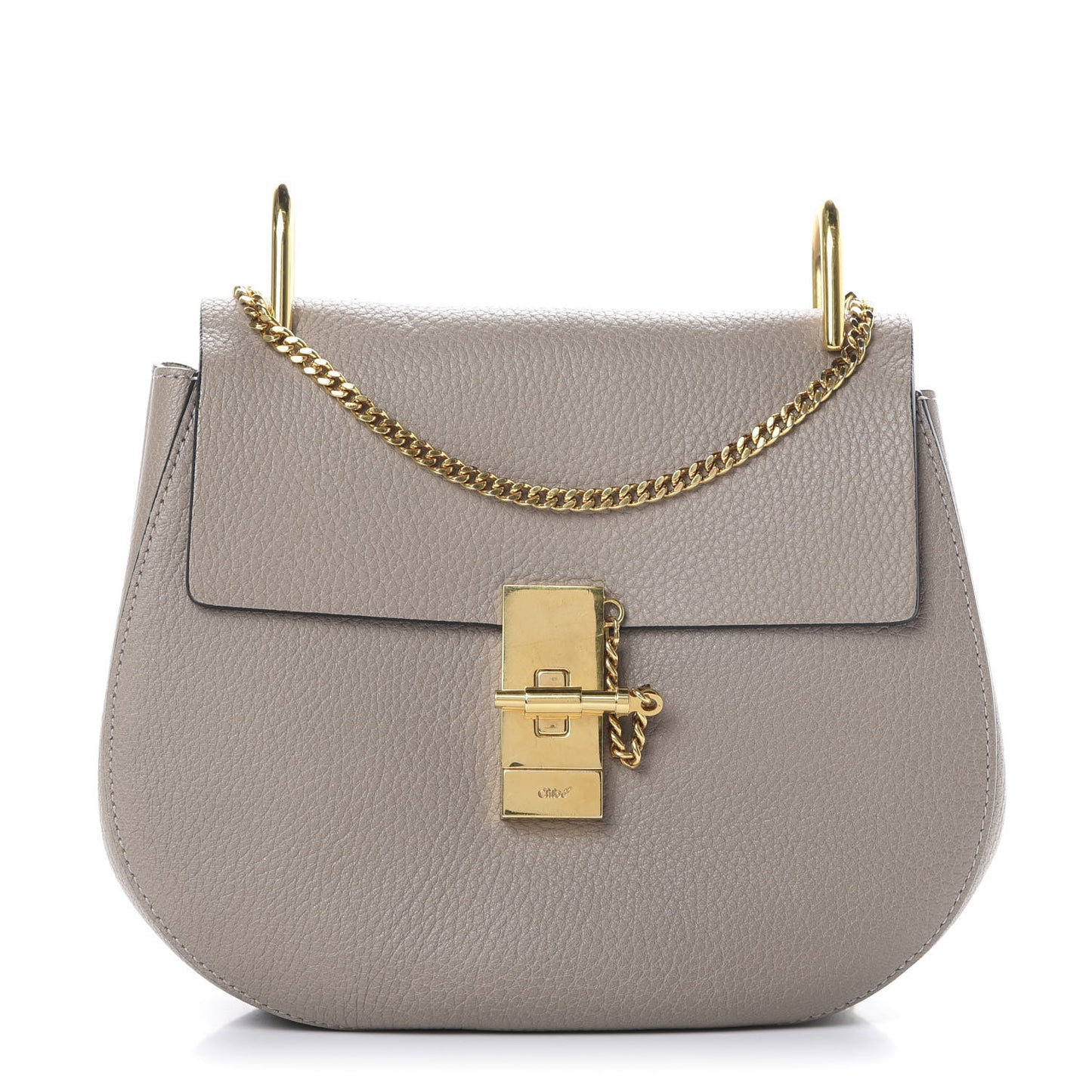Grained Lambskin Drew Shoulder Bag Motty Grey