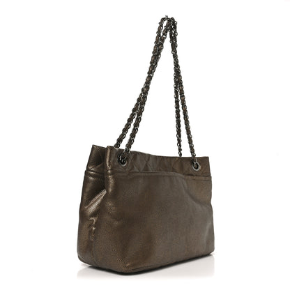 Chanel Metallic Caviar Quilted Large Timeless CC Soft Tote Bronze 3 of 10