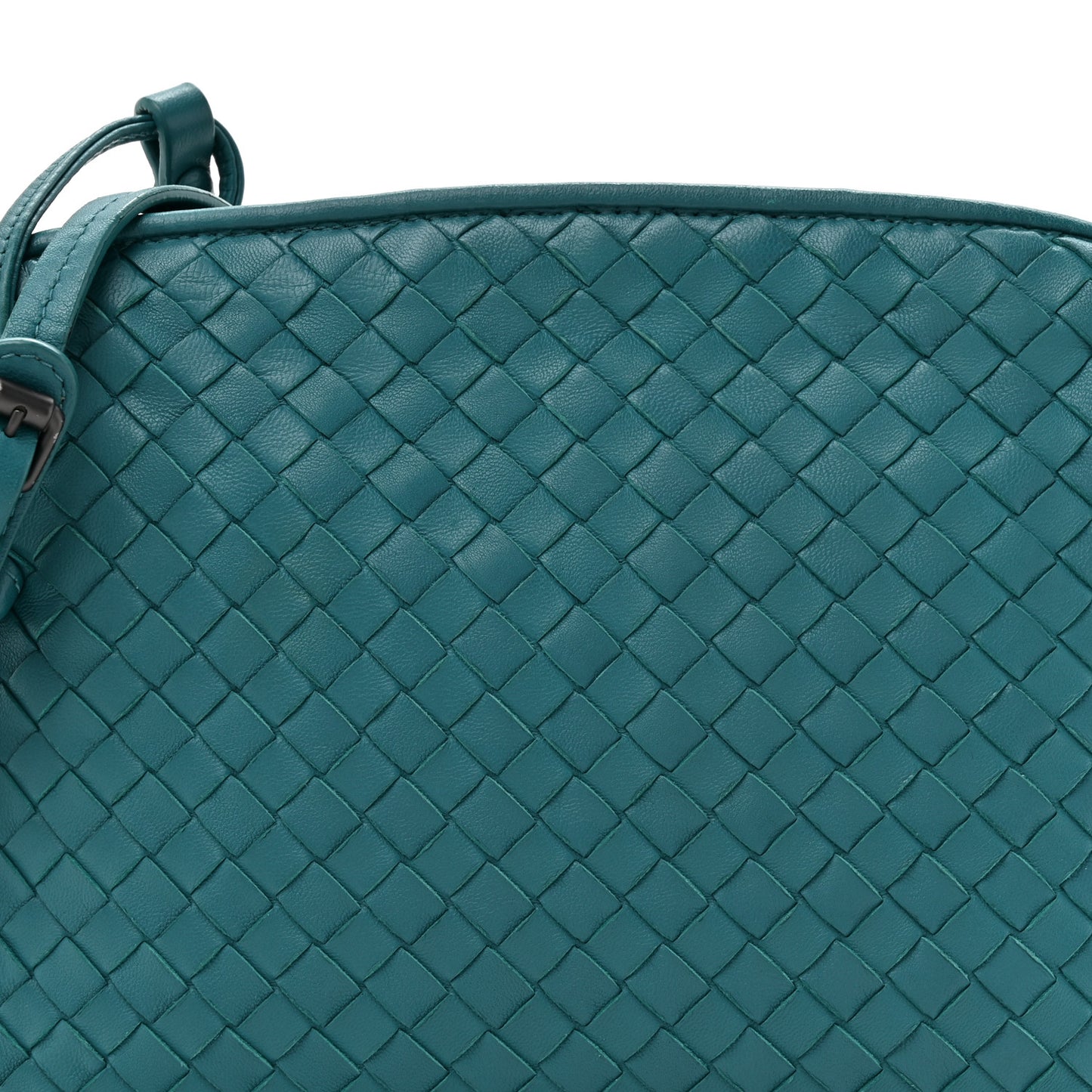 Nappa Intrecciato Nodini Crossbody Messenger Mallard