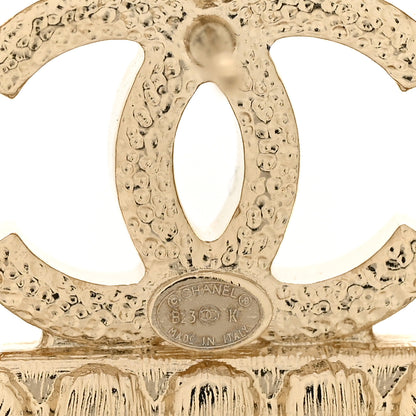Chanel Crystal CC Square Earrings Gold 4 of 5