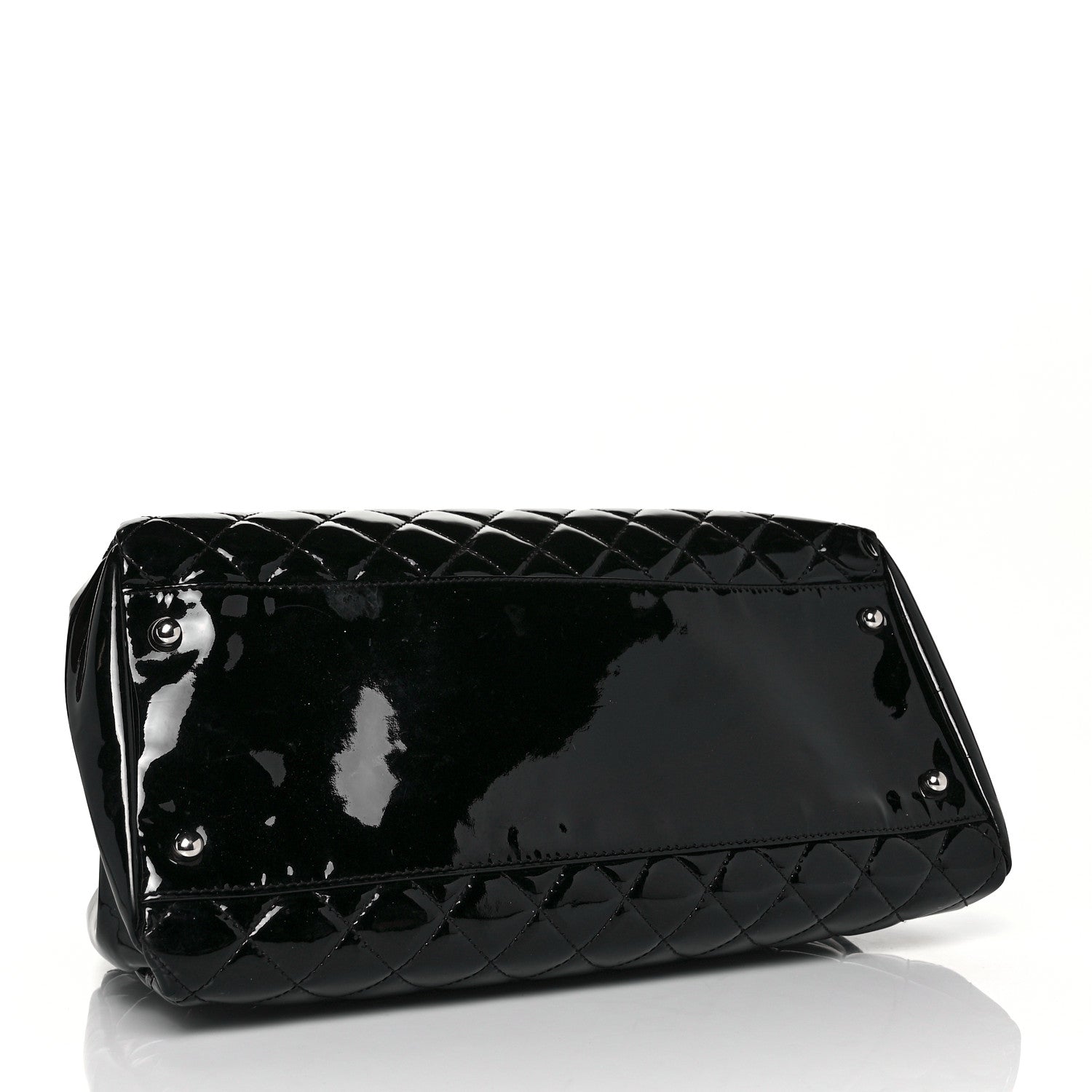 Chanel Patent Quilted Large Just Mademoiselle Bowling Bag Black 3 of 7