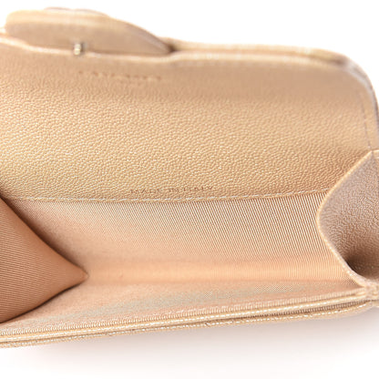 Chanel Iridescent Caviar Quilted Flap Card Holder Beige 5 of 9