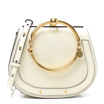 Chloe Calfskin Suede Small Nile Bracelet Bag Off White 1 of 8