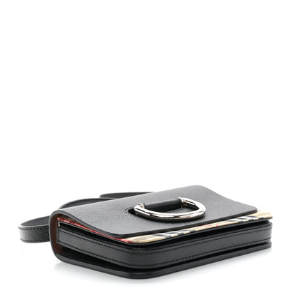 Burberry Goatskin Vintage Check Mini D-Ring Bag Black 4 of 12