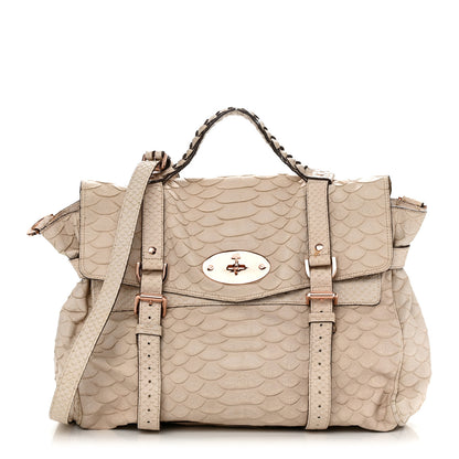 Mulberry Silky Snake Print Oversized Alexa Pebbled Beige 1 of 13