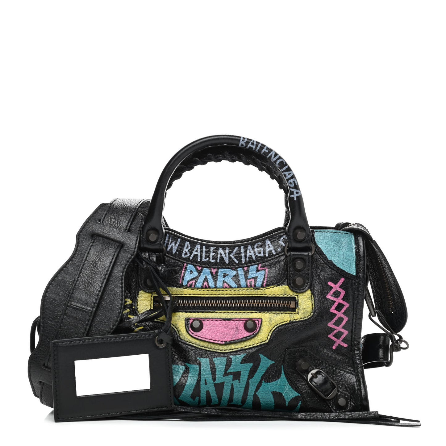 Agneau Arena Graffiti All Over Classic Hardware Mini City Black Multicolor
