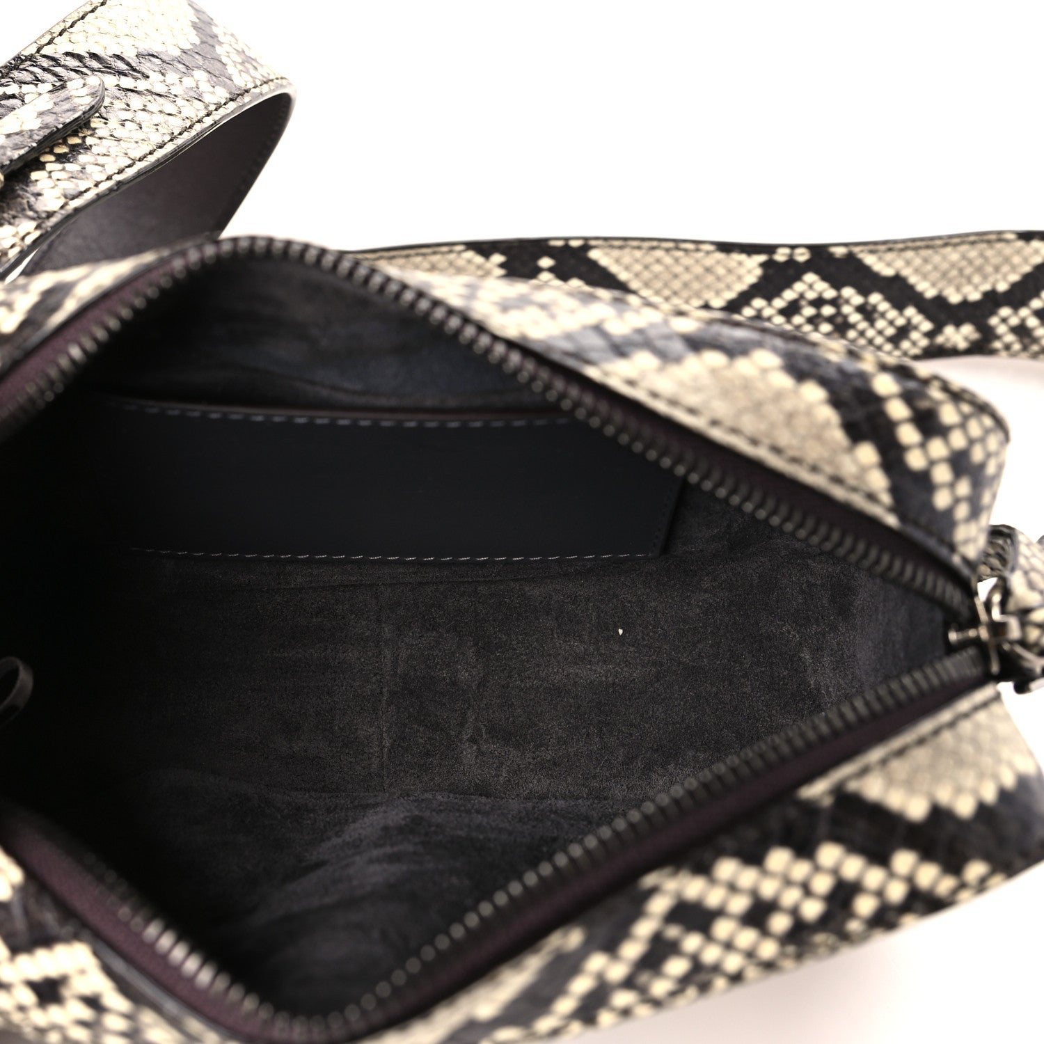 Jimmy Choo Calfskin Snakeskin Embossed Varenne JC Logo Camera Bag Neutral 5 of 8
