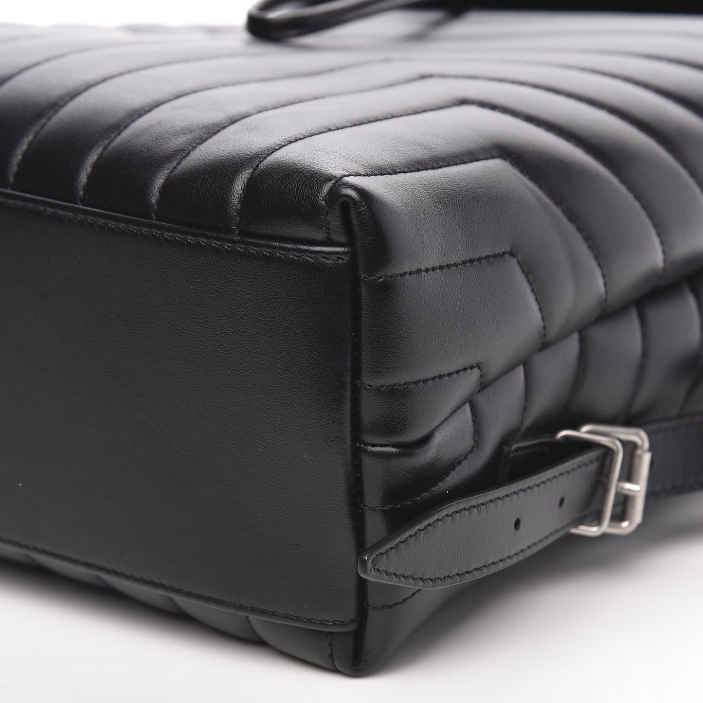 Calfskin Y Quilted Monogram Medium Loulou Backpack Black