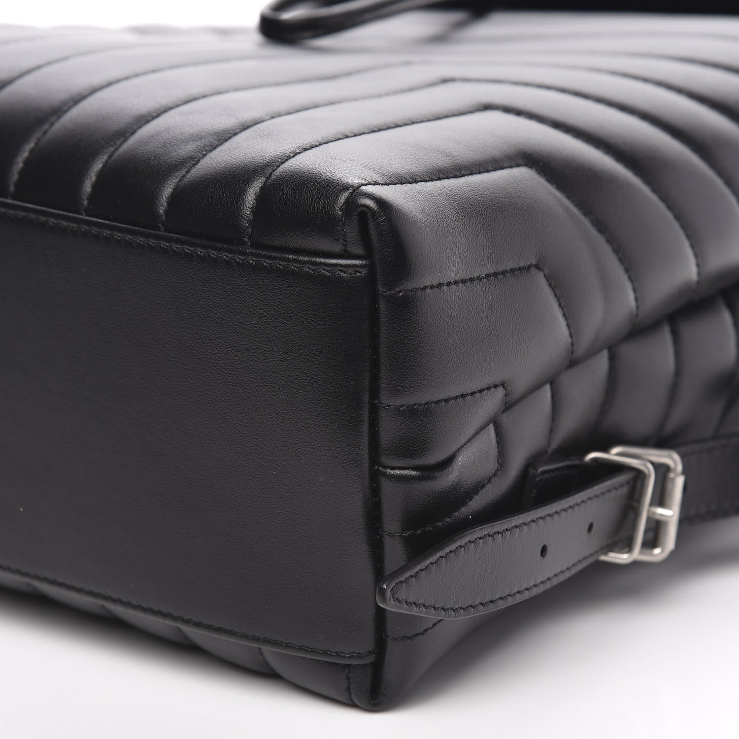 Saint Laurent Calfskin Y Quilted Monogram Medium Loulou Backpack Black 9 of 10