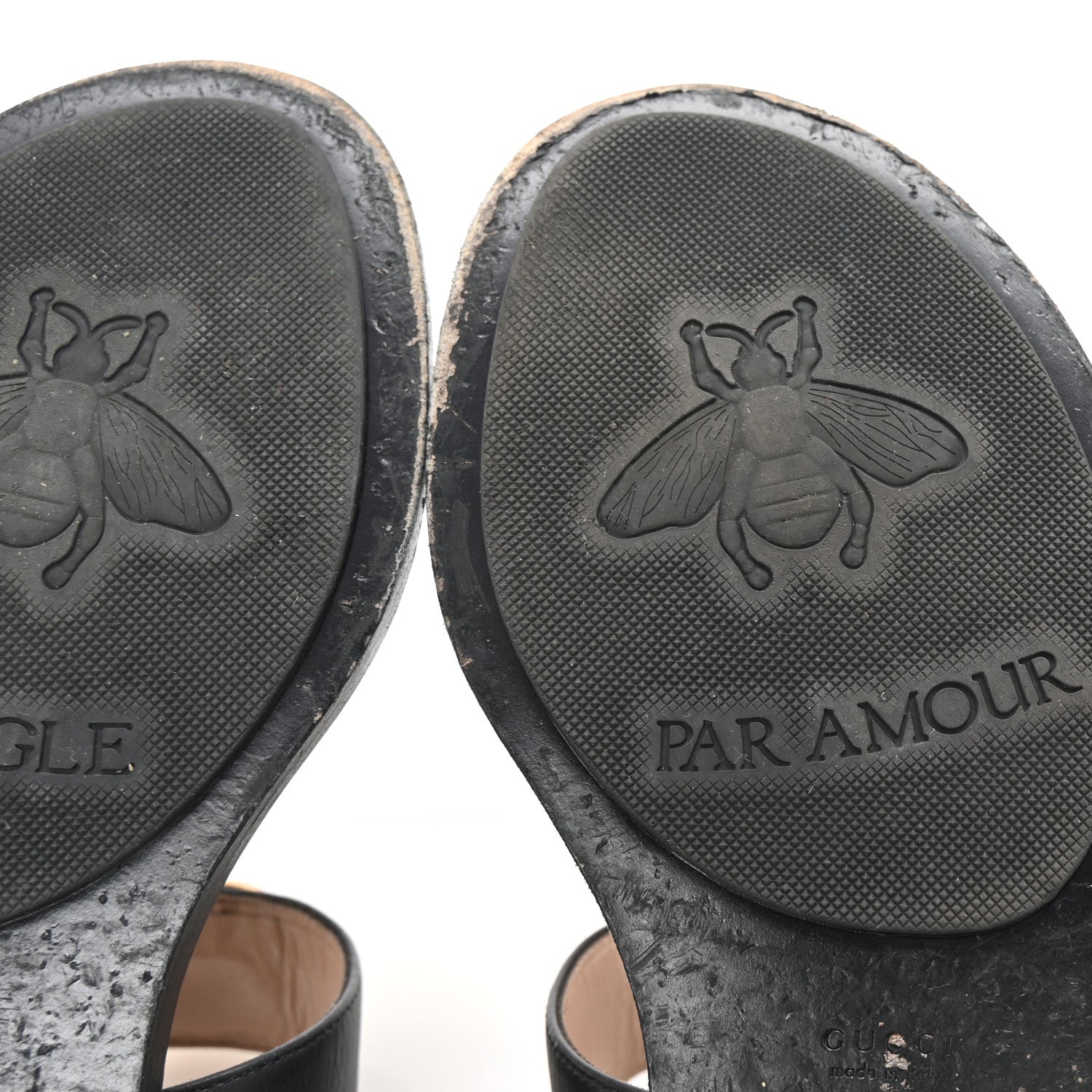 Gucci Calfskin GG Marmont Thong Sandals 39 Black 7 of 9