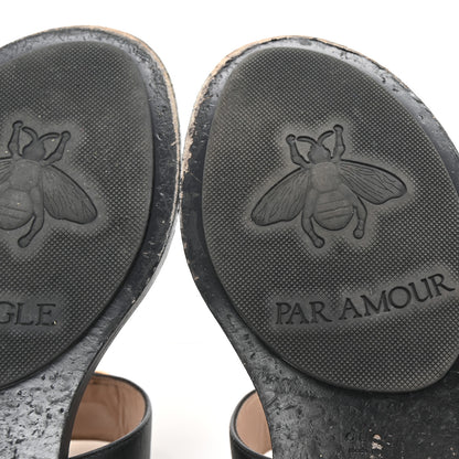 Gucci Calfskin GG Marmont Thong Sandals 39 Black 7 of 9