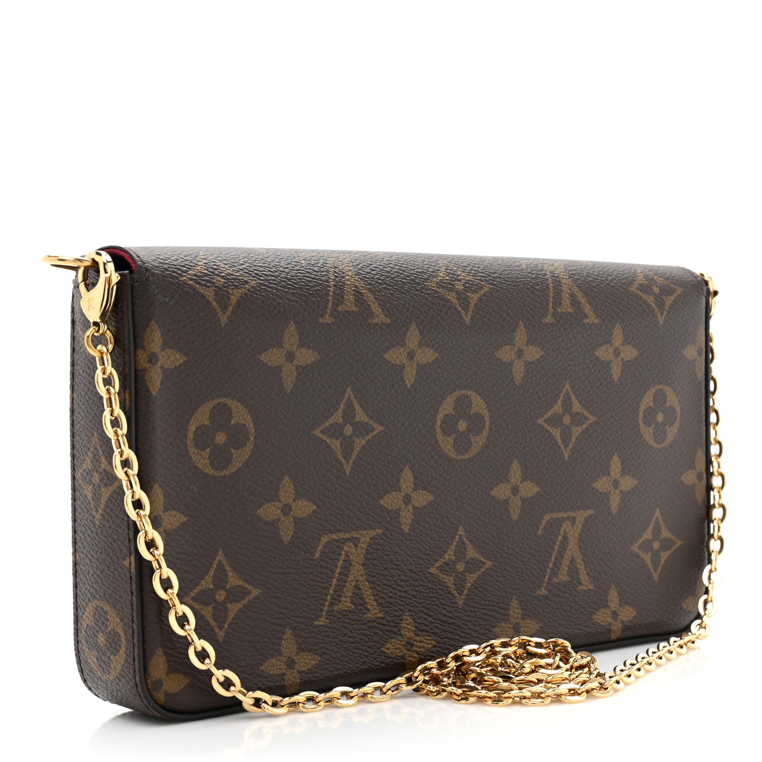 Louis Vuitton Monogram Pochette Felicie Chain Wallet Fuchsia 4 of 11