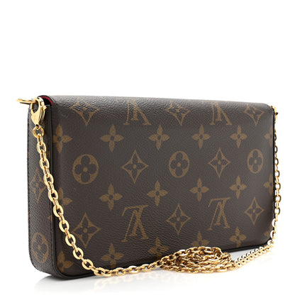 Louis Vuitton Monogram Pochette Felicie Chain Wallet Fuchsia 4 of 11
