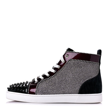 Christian Louboutin Lame Lou Spikes Flat Sneakers 45 Antic Silver 1 of 12