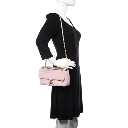 Chanel Wrinkled Lambskin Chevron Quilted Medium Flap Light Pink 2 of 11