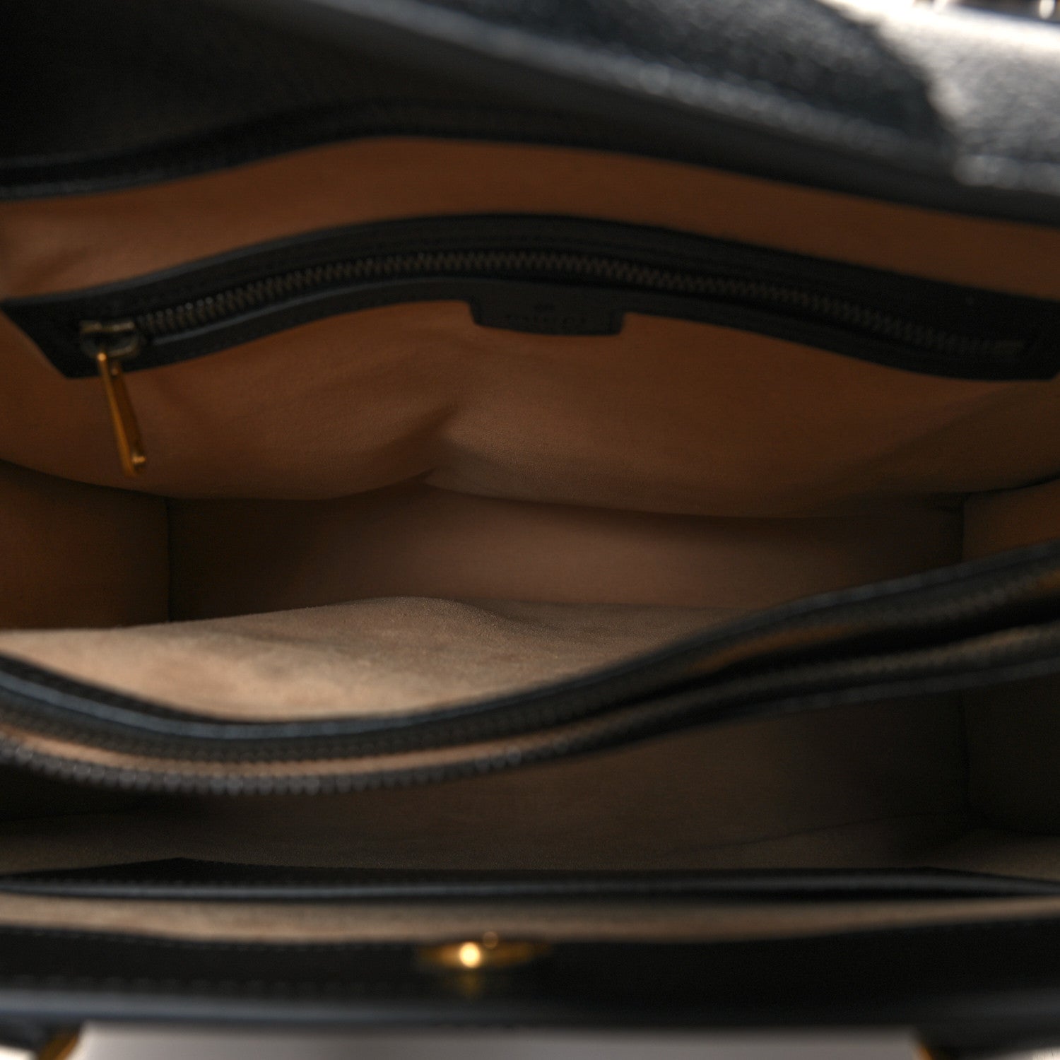 Gucci Wonka Grain Calfskin Large Diana Tote Bag Black 5 of 11