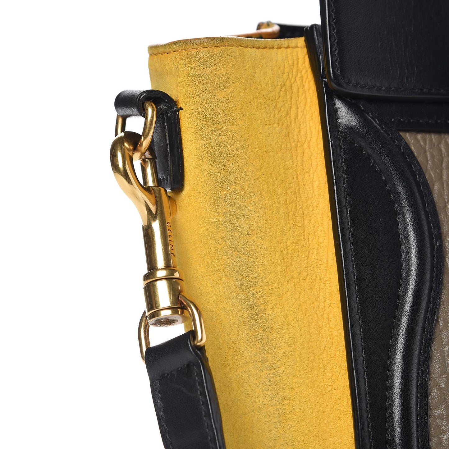 Bullhide Calfskin Suede Nano Tri-Color Luggage Amber