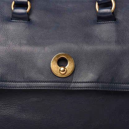Saint Laurent Calfskin Canvas Large Muse Two Navy 10 of 13
