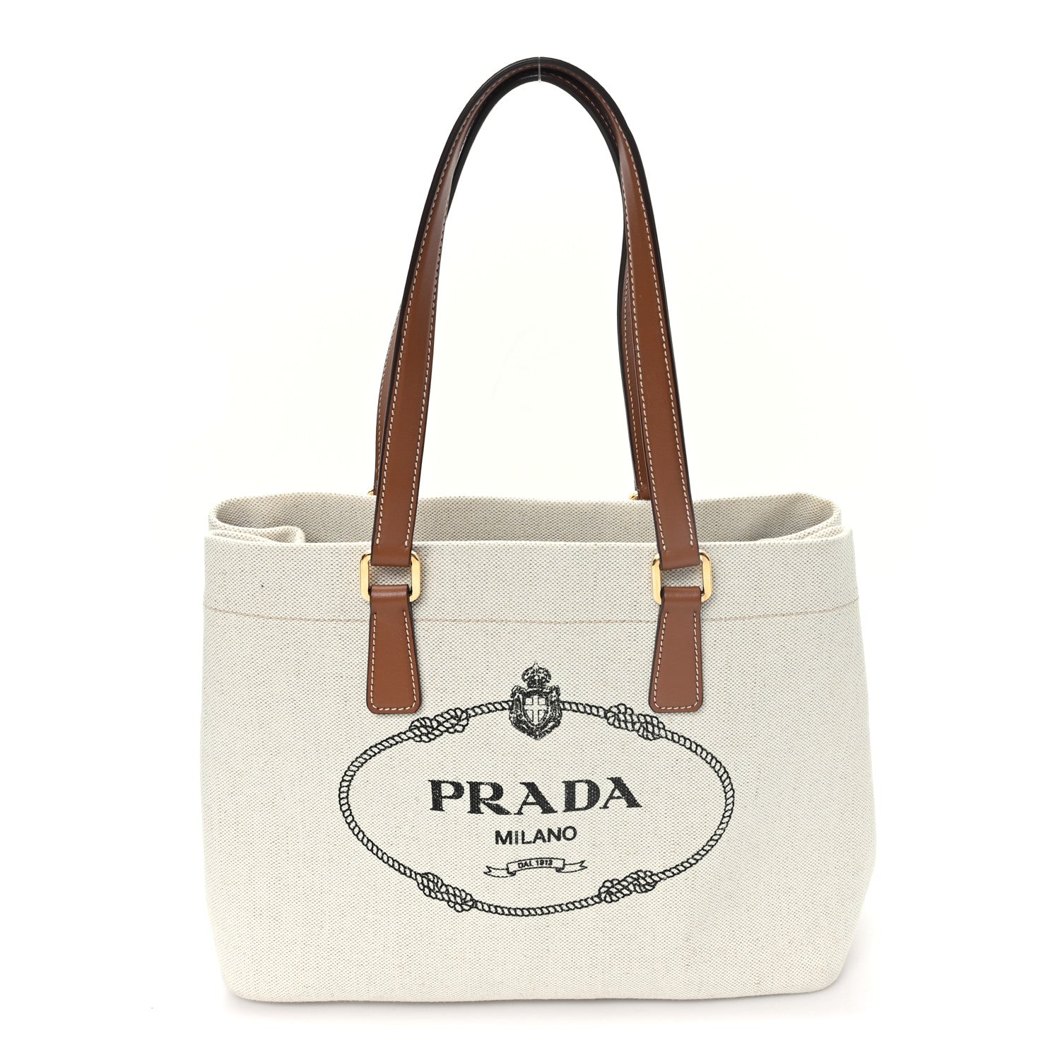 Prada Canvas Shopping Logo Tote Naturale 1 of 9