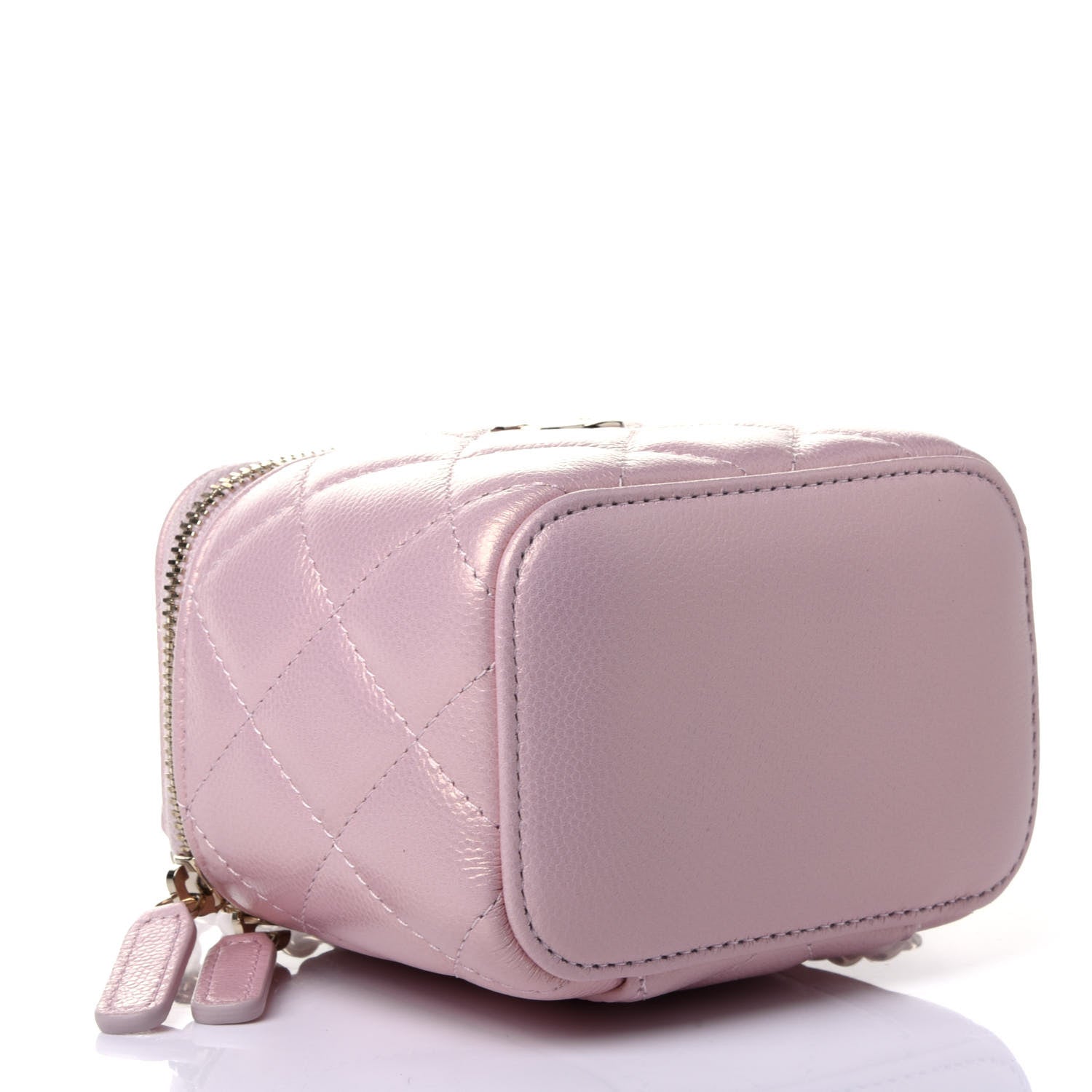 Chanel Iridescent Caviar Quilted Pearl Mini Vanity Case With Chain Light Pink 3 of 4